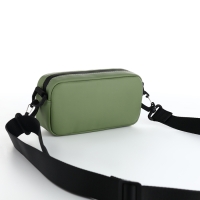 Сумка женская на молнии, TEXTURA, маленький размер, длинный ремень, цвет оливковый