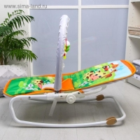 Шезлонг-качалка для новорождённых «Домашние животные», игровая дуга, съёмные игрушки МИКС Шезлонг-качалка для новорождённых «Домашние животные», игровая дуга, съёмные игрушки МИКС