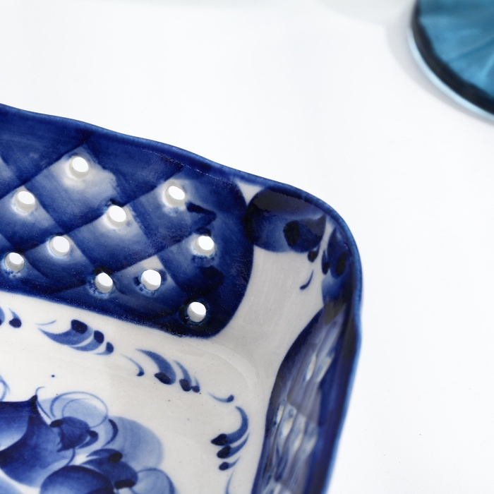 Блюдо &laquo;Сухарница&raquo;, гжель, микс