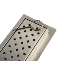 Трап ZEIN, c флaнцeм свободного вращения 360&deg;, 7х40 см, d=40/50 мм, нерж. сталь, сатин