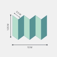Шумоизолирующая подложка-гармошка под виниловый замковой ламинат SPC, WPC, LVT,1.5 мм, зеленая, шаг: Шумоизолирующая подложка-гармошка под виниловый замковой ламинат SPC, WPC, LVT,1.5 мм, зеленая, шаг: