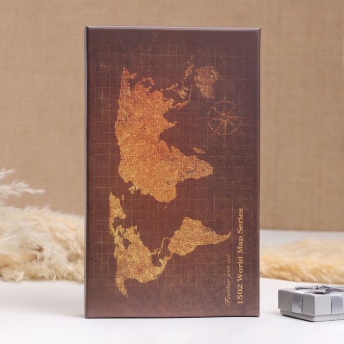 Набор подарочный 5в1 "Реликвия": перьевая ручка желтая, чернила, печать, воск