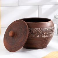 Горшок для жаркого 0,7 л, 13х13х13см, ангоб Горшок для жаркого 0,7 л, 13х13х13см, ангоб