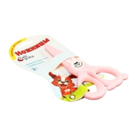 Ножницы 11,8см пластиковые ручки, закругленные концы лезвий, Зайчик розовый CALLIGRATA