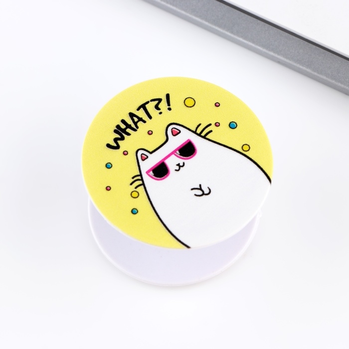 Попсокет для телефона &laquo;What?&raquo;, d= 4 см