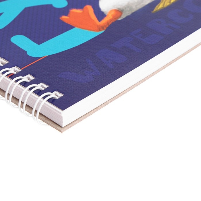 Альбом для акварели 205х205мм Альбом для акварели 205х205мм "ДоброГусь", 20 листов на гребне, 200г/м2, тиснение, жесткая подложка