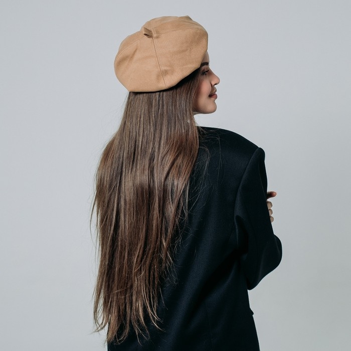 Берет, цвет песочный, р-р 56см Берет, цвет песочный, р-р 56см