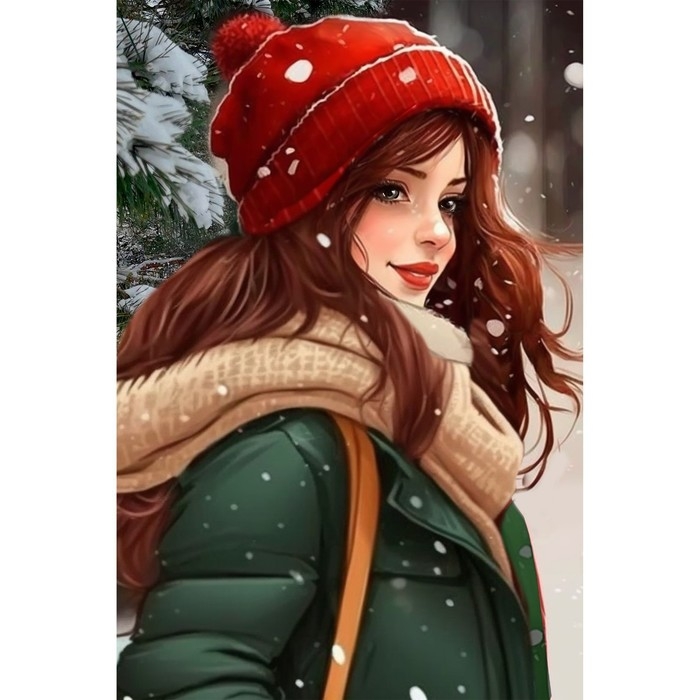 Новогодняя алмазная мозаика с частичным заполнением на холсте &laquo;Новый год. Нежность&raquo;, 20 х 30 см