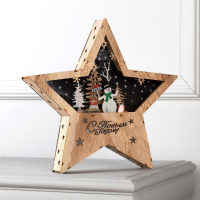 Светодиодная фигура &laquo;Новогодний снеговик&raquo; 30 &times; 30 &times; 5 см, дерево, батарейки АААх2 (не в комплекте), свечение тёплое белое