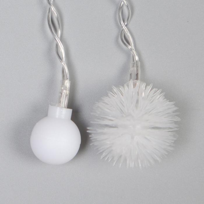 Гирлянда &laquo;Бахрома&raquo; 1.8 &times; 0.5 м с насадками &laquo;Ёжики&raquo;, IP20, прозрачная нить, 48 LED, свечение мульти (RG/RB), мигание, 220 В