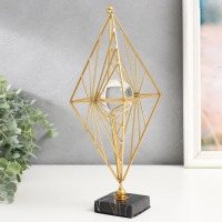 Сувенир интерьерный металл, стекло "Геометрический ромб" золото 28х13х13 см