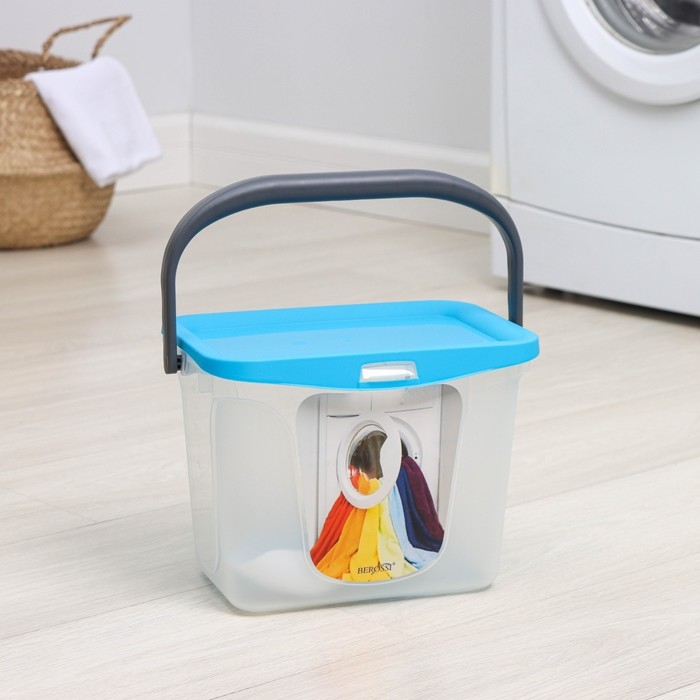 Контейнер для стирального порошка, 6 л, цвет голубая лагуна Контейнер для стирального порошка, 6 л, цвет голубая лагуна