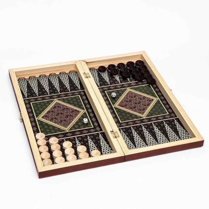 Настольные игры 3в1 "Восточная мозаика" шахматы, шашки, нарды, деревянные, большие, 50х50см
