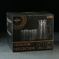 Набор для напитков из стекла Magistro &laquo;Сара&raquo;, 5 предметов: кувшин 1,75 л, 4 кружки 300 мл