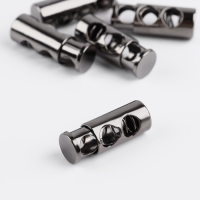 Фиксатор для шнура, двойной, d = 5 мм, 9 &times; 25 мм, 5 шт, цвет чёрный никель