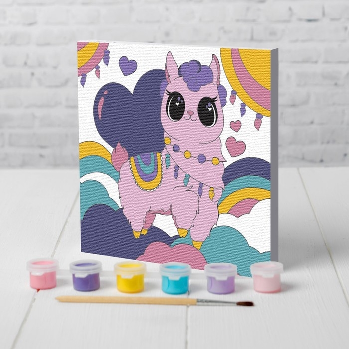 Картина по номерам для детей &laquo;Волшебная лама&raquo;, 15 х 15 см