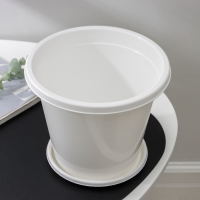Горшок для цветов с поддоном &laquo;Эконом&raquo;, 3 л, пластиковый, цвет белый