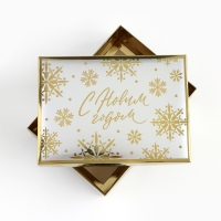 Коробка подарочная новогодняя складная «Снежинки», 21 х 15 х 7 см, Новый год Коробка подарочная новогодняя складная «Снежинки», 21 х 15 х 7 см, Новый год