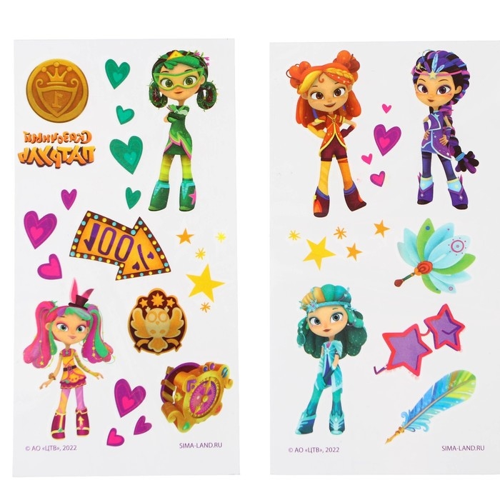 Грим для лица и тела, краски 6 цветов, карандаши 6 цветов, аппликатор, тату "Подружки", Сказочный патруль