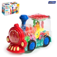 Паровоз «Шестерёнки», световые и звуковые эффекты, работает от батареек Паровоз «Шестерёнки», световые и звуковые эффекты, работает от батареек