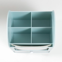 Шкатулка-органайзер пластик "Лаконичность" голубая 12х14,2х21 см Шкатулка-органайзер пластик "Лаконичность" голубая 12х14,2х21 см