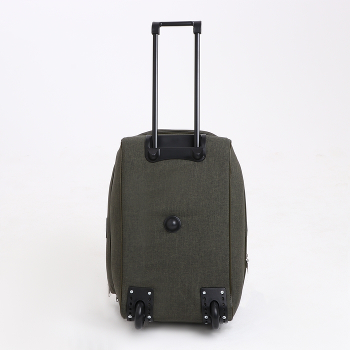Сумка дорожная на колёсах, отдел на молнии, с увеличением, 2 наружных кармана, цвет хаки