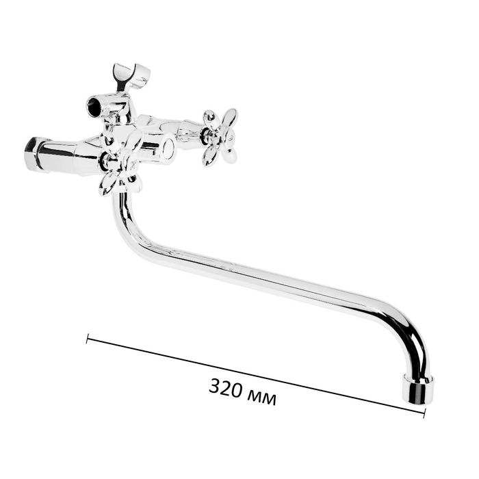 Cмеситель для ванны Accoona A7178, двухвентильный, с душевым набором, латунь, хром Cмеситель для ванны Accoona A7178, двухвентильный, с душевым набором, латунь, хром