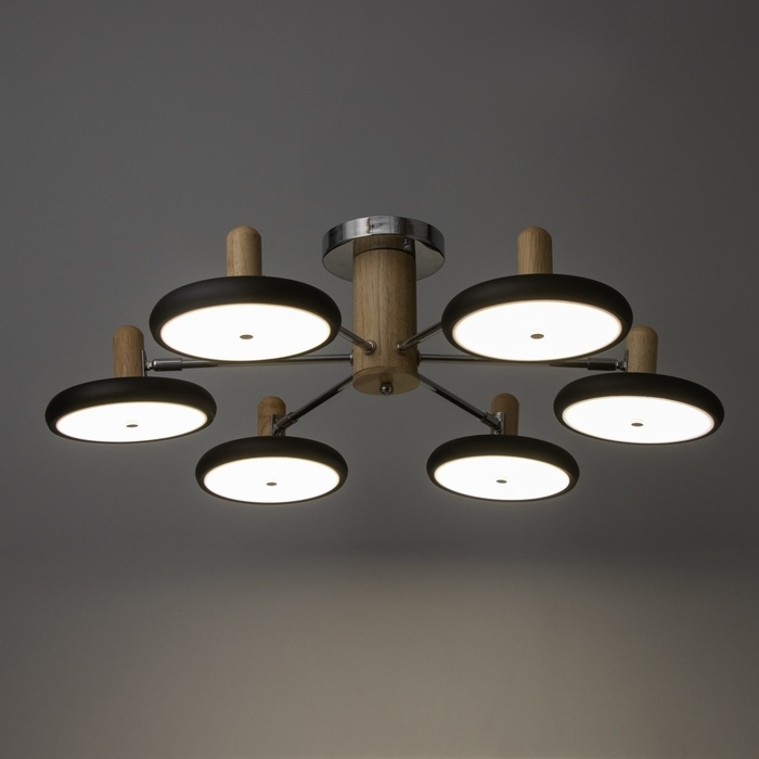 Люстра "Джулия" 6хLED 144Вт 3000-6000К черно-хромовый 80х80х22 см