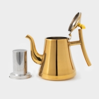 Чайник из нержавеющей стали с ситом «Кеннет», 1,43 л, цвет золотой Чайник из нержавеющей стали с ситом «Кеннет», 1,43 л, цвет золотой