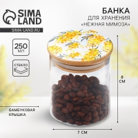 Банка для хранения сыпучих продуктов и круп &laquo;Нежная мимоза&raquo;, 250 мл