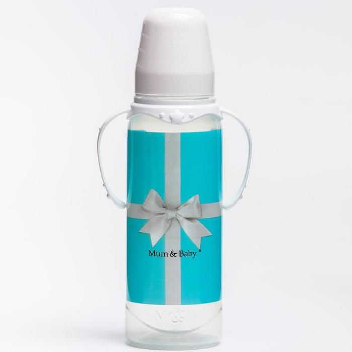 Бутылочка для кормления &laquo;Тиффани&raquo;, классическое горло, 250 мл., от 0 мес., цилиндр, с ручками