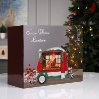 Светодиодная фигура &laquo;Мастерская Санты на колёсах&raquo; 28.5 &times; 17.5 &times; 10.5 см, пластик, батарейки ААх3 (не в комплекте), USB, свечение тёплое белое