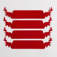 Новый год. Набор декоративных колец для салфеток &laquo;Новогодний олень&raquo; 4 шт, d=5 см, 100% п/э, фетр