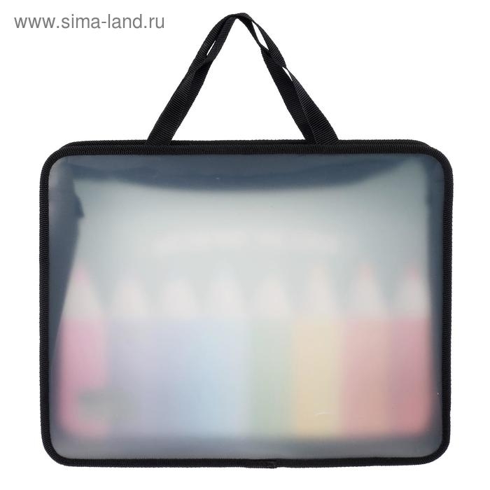 Папка с ручками А4, 330 х 260 х 75 мм, пластиковая, ручки-тесьма, Calligrata Папка с ручками А4, 330 х 260 х 75 мм, пластиковая, ручки-тесьма, Calligrata "Папка для творчества"