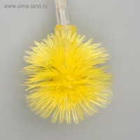 Гирлянда &laquo;Нить&raquo; 5 м с насадками &laquo;Ёжики жёлтые&raquo;, IP20, прозрачная нить, 30 LED, свечение жёлтое, 8 режимов, 220 В