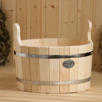 Шайка из липы, 15 л, круглая, нержавеющий обруч, "Добропаровъ" Шайка из липы, 15 л, круглая, нержавеющий обруч, "Добропаровъ"