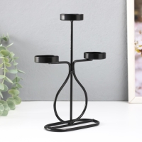 Подсвечник металл на 3 свечи "Бутылочка" d=4 см чёрный 15,5х6х21 см Подсвечник металл на 3 свечи "Бутылочка" d=4 см чёрный 15,5х6х21 см