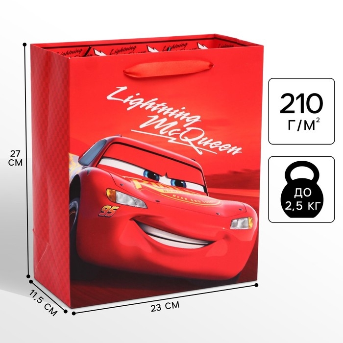 Пакет подарочный, 23х27х11.5 см, упаковка, Тачки Пакет подарочный, 23х27х11.5 см, упаковка, Тачки