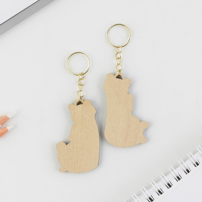 Брелок для ключей парный &laquo;Коты Love&raquo;, деревянный, 5,6 х 3,2