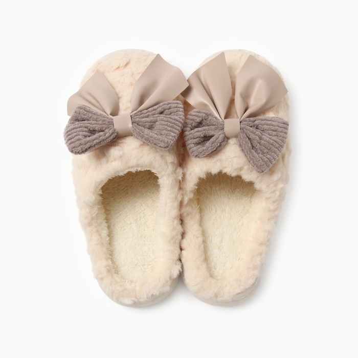 Тапочки женские, размер 36-37, молочный Тапочки женские, размер 36-37, молочный