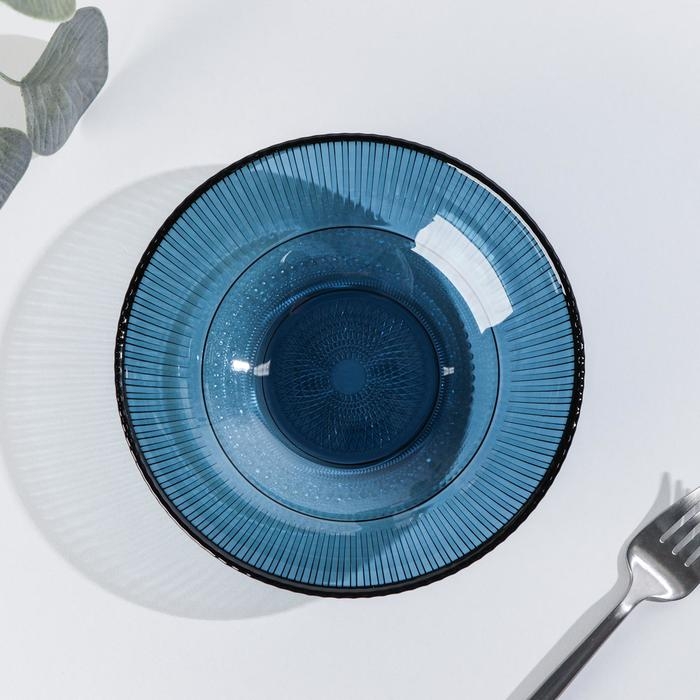 Салатник стеклянный &laquo;Луиз&raquo;, 200 мл, d=16 см, цвет лондон топаз