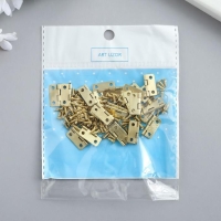 Петля для шкатулки металл с закругленными углами золото + саморезы набор 25 шт 1,6х1,3 см Петля для шкатулки металл с закругленными углами золото + саморезы набор 25 шт 1,6х1,3 см