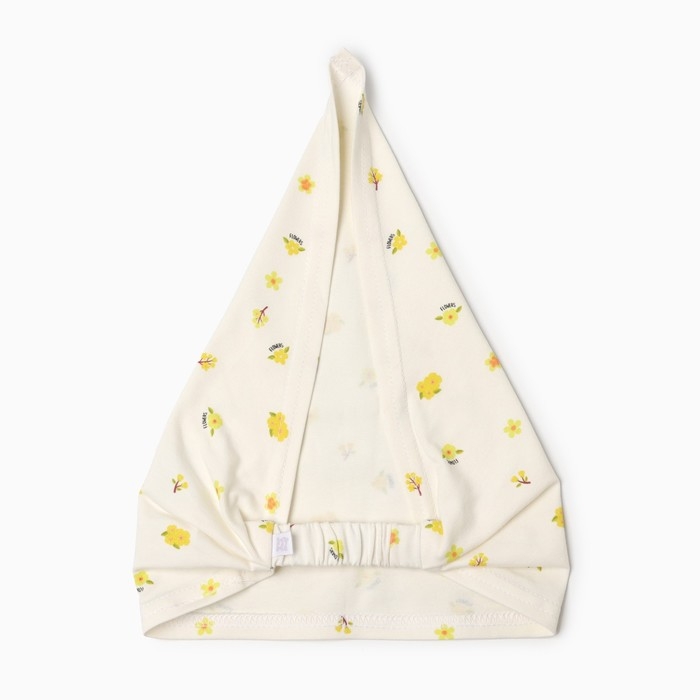 Косынка для девочки, цвет бело-желтый, размер 44-46