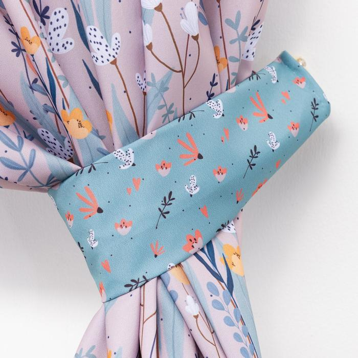 Комплект штор для кухни с подхватами Этель Meow 145х180см-2 шт., 100% п/э