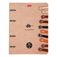 Тетредь на 4-х кольцах А5, 80 листов в клетку "На мягких лапках", обложка слим-картон, глянцевая ламинация, блок офсет Тетредь на 4-х кольцах А5, 80 листов в клетку "На мягких лапках", обложка слим-картон, глянцевая ламинация, блок офсет