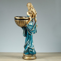 Фигура с кашпо "Девушка в платье" бронза голубой-зеленый, 1,2 л / 21х84х34см Фигура с кашпо "Девушка в платье" бронза голубой-зеленый, 1,2 л / 21х84х34см