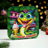 Подставка под горячее "Символ года.Змея зеленая" 19х19 см
