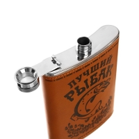 Фляжка для алкоголя и воды, 270 мл, "Рыбак", нержавеющая сталь, подарочная, армейская, 9 oz Фляжка для алкоголя и воды, 270 мл, "Рыбак", нержавеющая сталь, подарочная, армейская, 9 oz