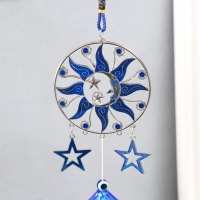 Музыка ветра металл "Месяц в солнце со звёздами" с кисточкой 3 колокольчика 43 см Музыка ветра металл "Месяц в солнце со звёздами" с кисточкой 3 колокольчика 43 см