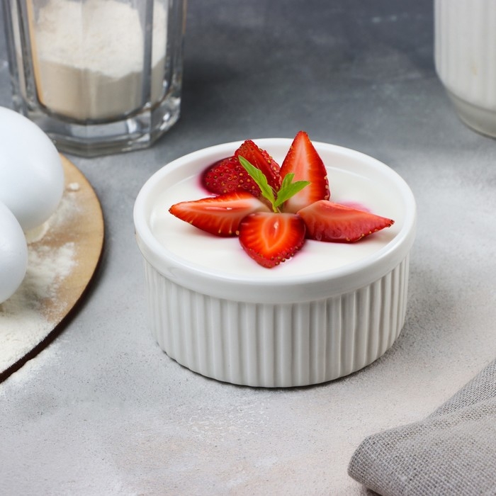 Рамекин керамический &laquo;Жульен&raquo;, 9.5 х 4.5 см, 200 мл, цвет белый